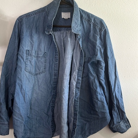 Caslon Jean long sleeve button up large petite - Picture 1 of 6